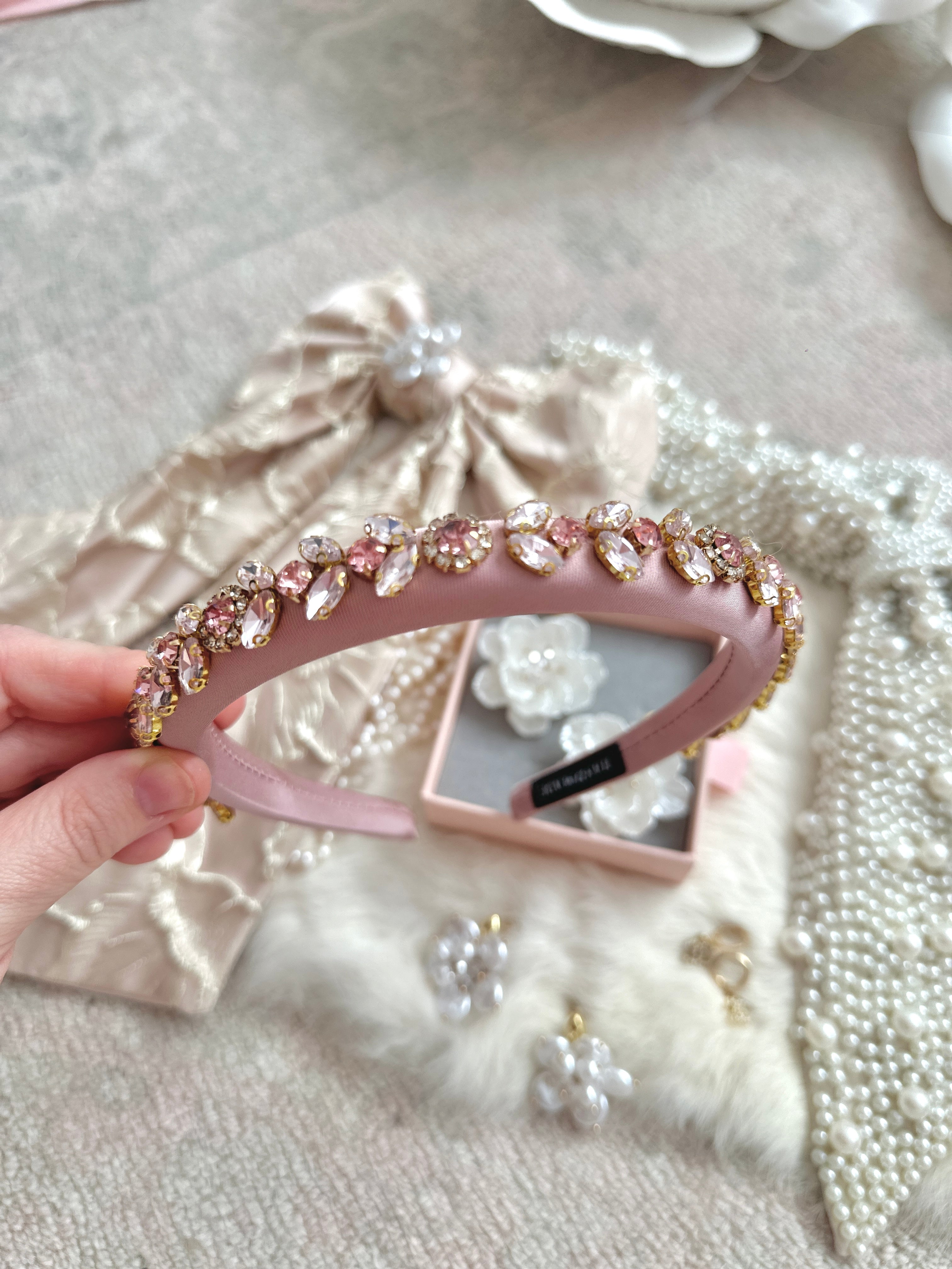 The “Duchess” Pink Jewelled Headband