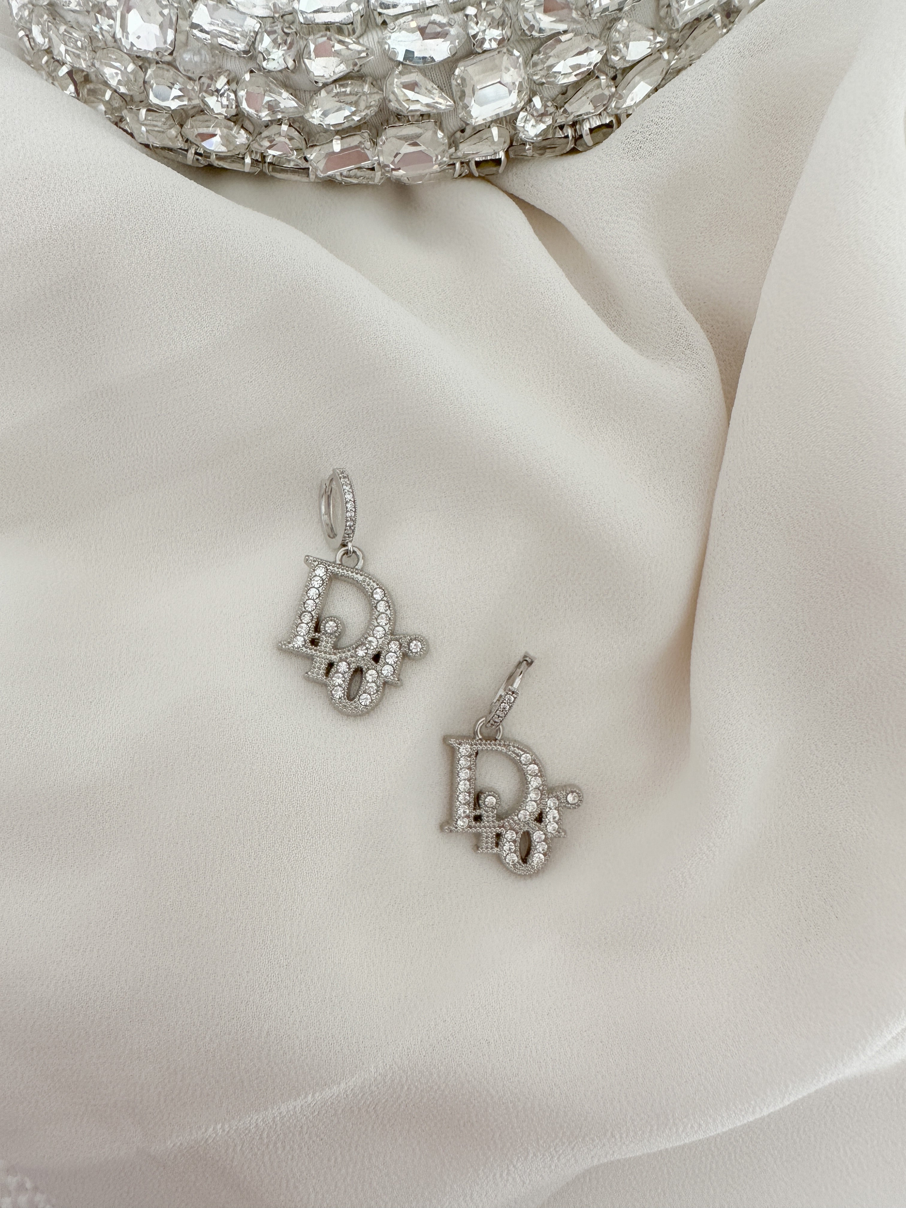 The “Bijoux” Silver Crystal Earrings