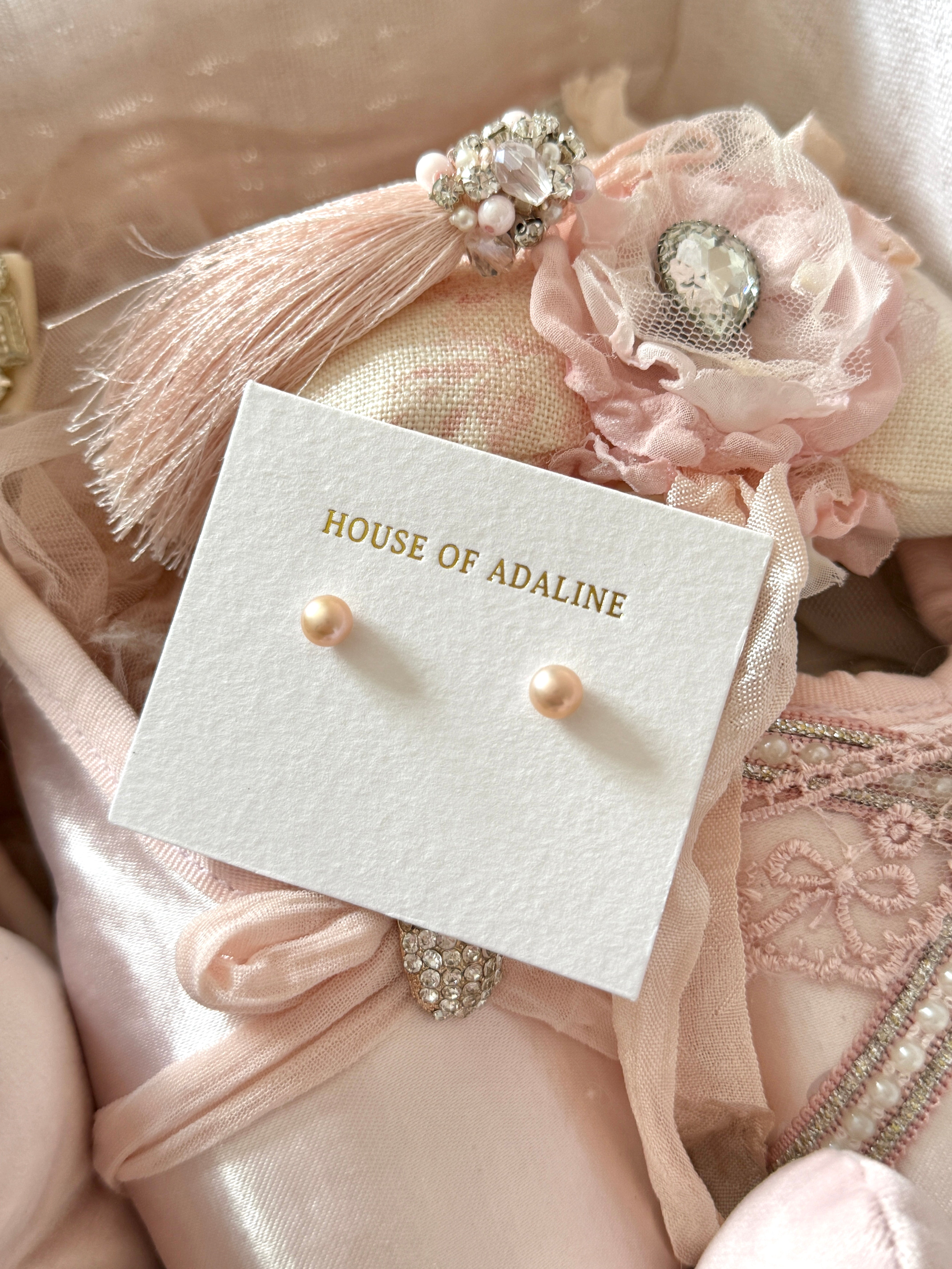 The “Ballet Slipper” Pink Pearl Studs