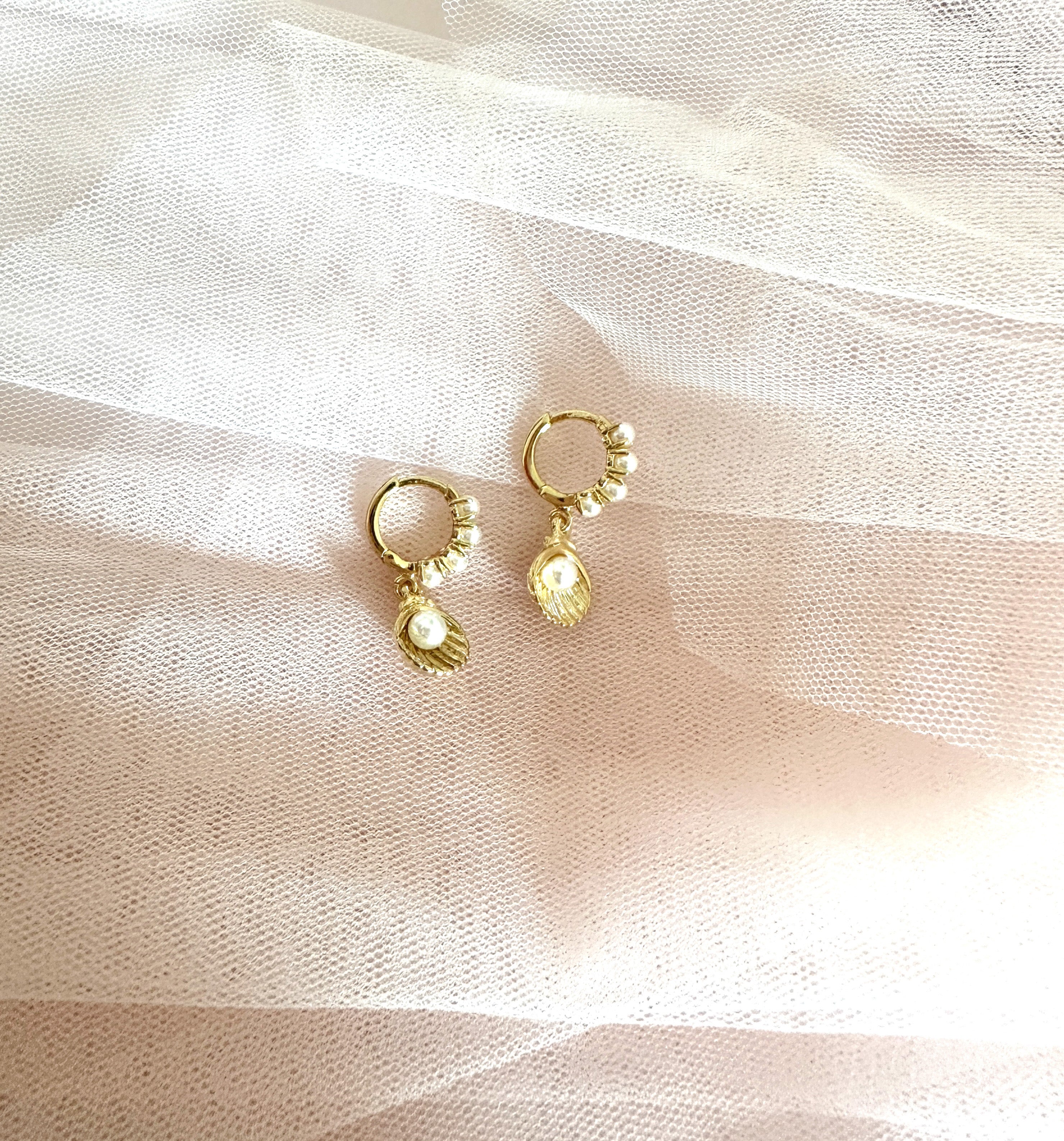 The “Petite Pearl” Seashell Earrings