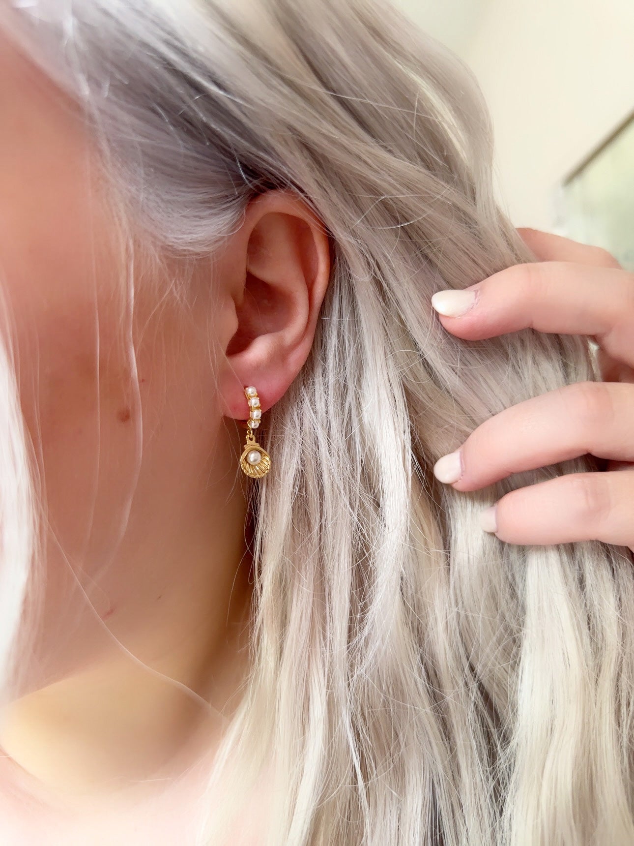 The “Petite Pearl” Seashell Earrings