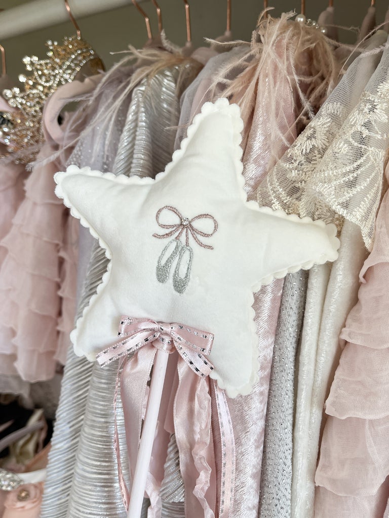 The “Ballet Bow” Embroidered Velvet Fairy Wand